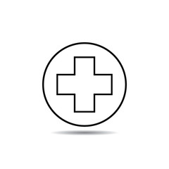 Medical cross line icon .vector