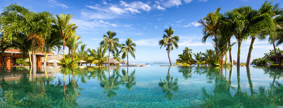 Pool Panorama mit Palmen © eyetronic