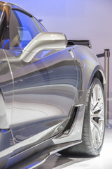 TORONTO, ON - FEBRUARY 16: Corvette concept model at the International auto-show, February 16, 2014...