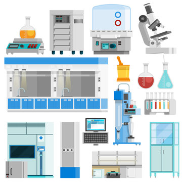 Science Flat Color Isolated Icons 