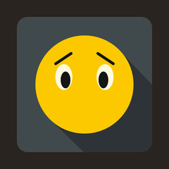Emoticon without mouth icon, flat style