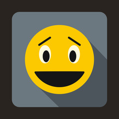 Confused emoticon icon, flat style