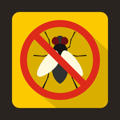 No fly sign icon in flat style