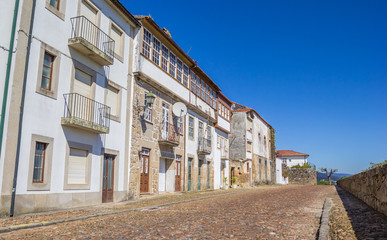Fototapeta na wymiar Cobblestoned street in Valenca do Minho