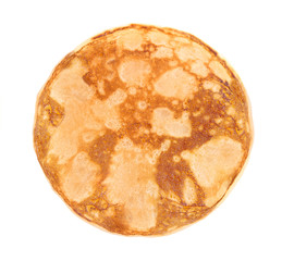 Fried pancake isolated on white