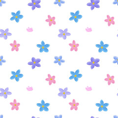 Seamless forget-me-not pattern