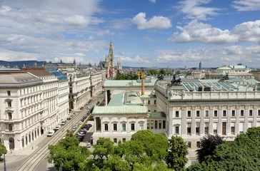 Fotobehang Wien von Oben, Parlament, Rathaus © ViennaFrame