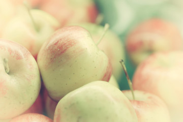 Red apples  with vintage blur and nosie