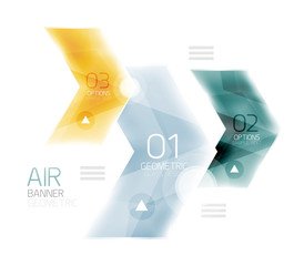 Air light glossy design of arrows. Web info box or ui menu element