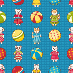 Children's toy. Seamless pattern.