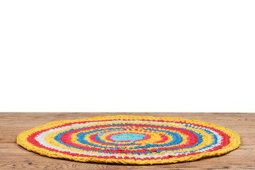 Mat of small cords handmade