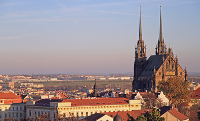 Fototapeta premium Cathedral of St. Peter and Paul with other buildings