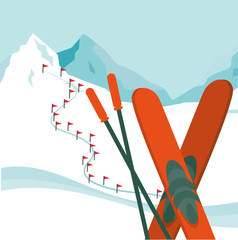 Skiing - Skifahren Vektor