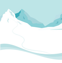 Snow Mountains - Skiing Holiday Vector