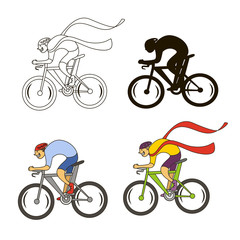 Fototapeta premium Vector cyclists