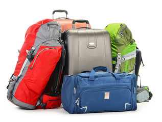 Luggage consisting of large suitcases rucksack and travel bag