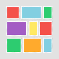 Postage stamps vector set