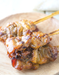 close up roasted pork, thai style