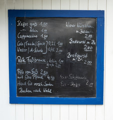 Price board / Price board for drinks and snacks