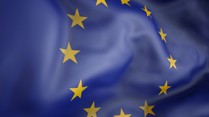 Euope flag 3d rendering