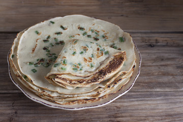 Pancakes with green onions