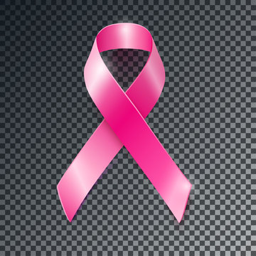 Vector pink ribbon breast cancer awareness symboll