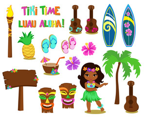 Vector illustration Hawaiian Collection.