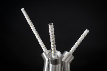 Led light strip diode lamp stripe band detail closeup turned off