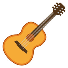 Classical acoustic flat vector guitar.