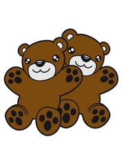 2 bears buddies couple cuddle cuddling team love couple little cute comic cartoon teddy bear baby