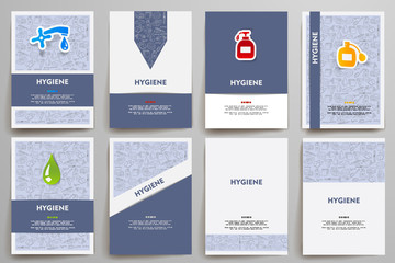 Fototapeta na wymiar Corporate identity vector templates set with doodles hygiene theme