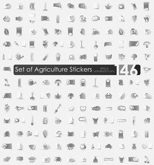 Set of agriculture stickers