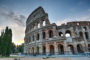 Fototapeta na wymiar Colosseum at Sunrise, Rome, Italy