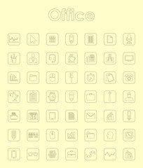 Set of office simple icons