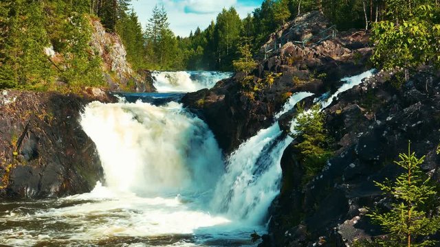 Kivach Waterfall in Karelia, Northern Russia