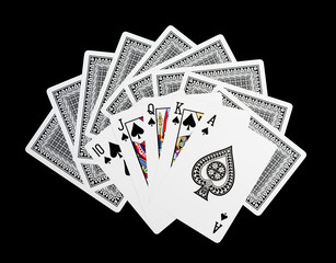 Poker cards, Royal flash