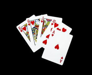 Poker cards, Royal flash