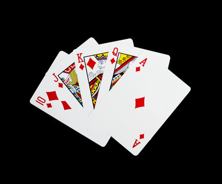 Poker cards, Royal flash