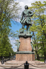 Obraz premium Monument to Peter the Great in Petrovsky park, Kronstadt, Russia