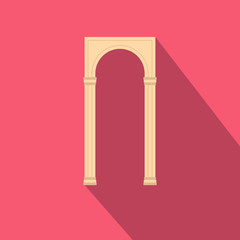 Rectangular arch icon, flat style