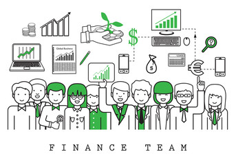 Finance Team-On White Background-Vector Illustration, Graphic Design
