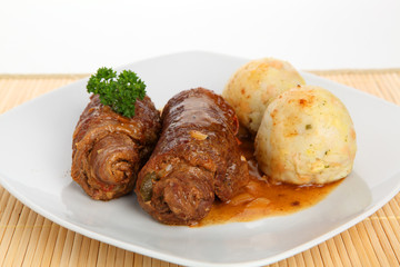 Roulade und Knödel