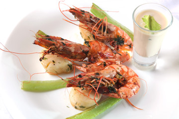 shrimps on plate