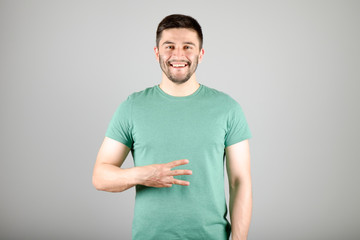 Man showing number by fingers