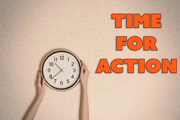 Clock on wall background