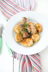 Fried chicken legs in herbs
