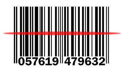 Barcode (mit Laser)