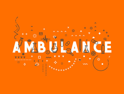Medicine concept design ambulance. Creative design elements for websites, mobile apps and printed materials. Medicine banner design