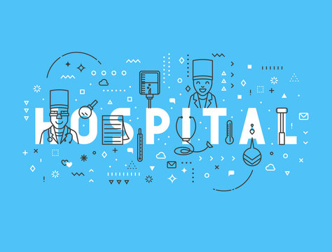 Medicine concept design hospital. Creative design elements for websites, mobile apps and printed materials. Medicine banner design