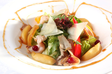 Salad with meat and PEAR